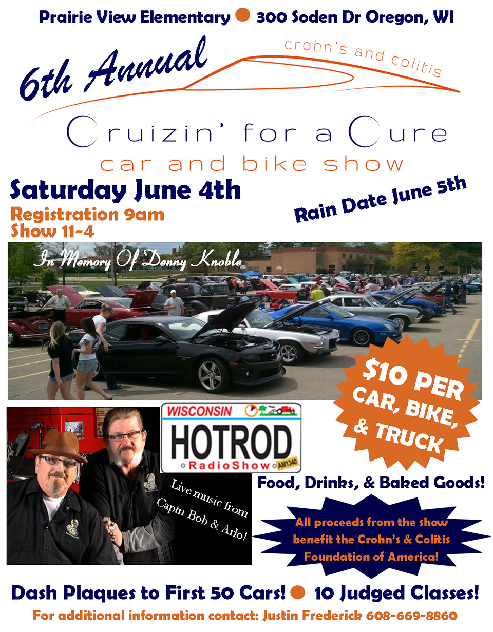 Cruizin' for a Cure car and bike show flyer. 