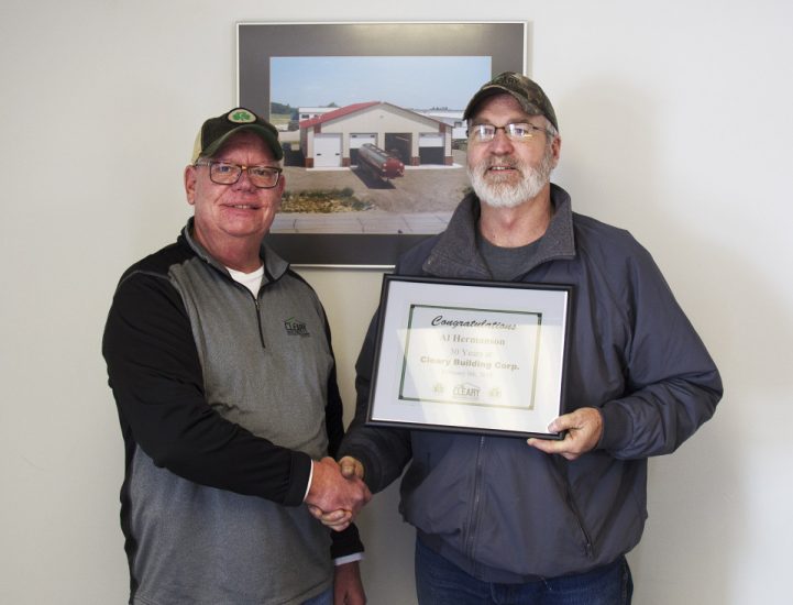 CLEARY BUILDING CORP. EMPLOYEE RECOGNIZED FOR 30 YEARS OF SERVICE