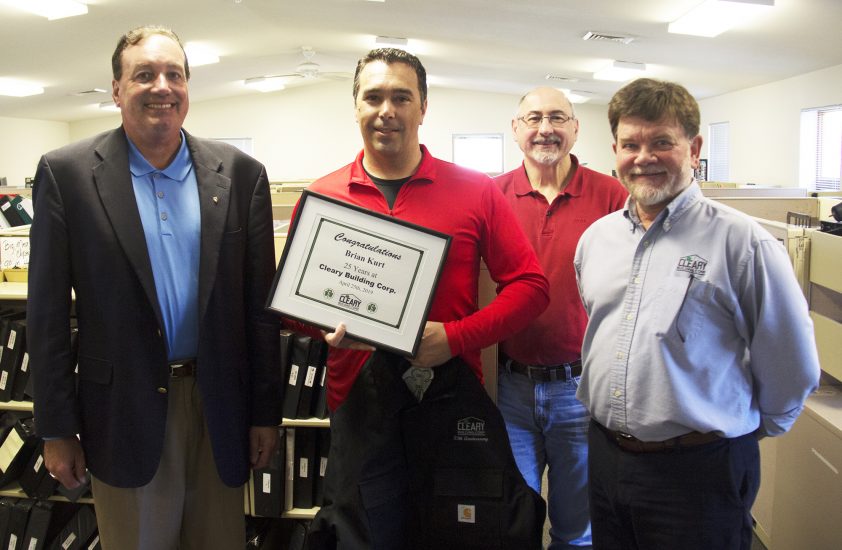 Cleary Building Corp. Employee Recognized For 25 Years Of Service