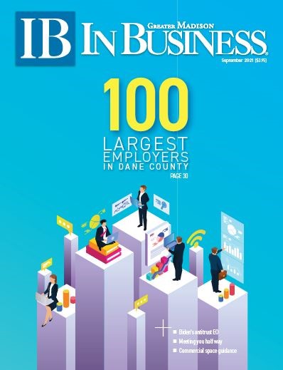 In Business Magazine cover, 100 Largest Companies in Dane County issue.