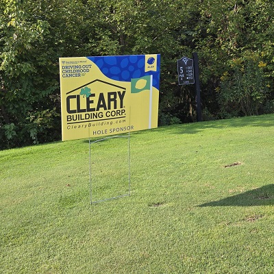 Cleary Building Corp. sign near hole 5