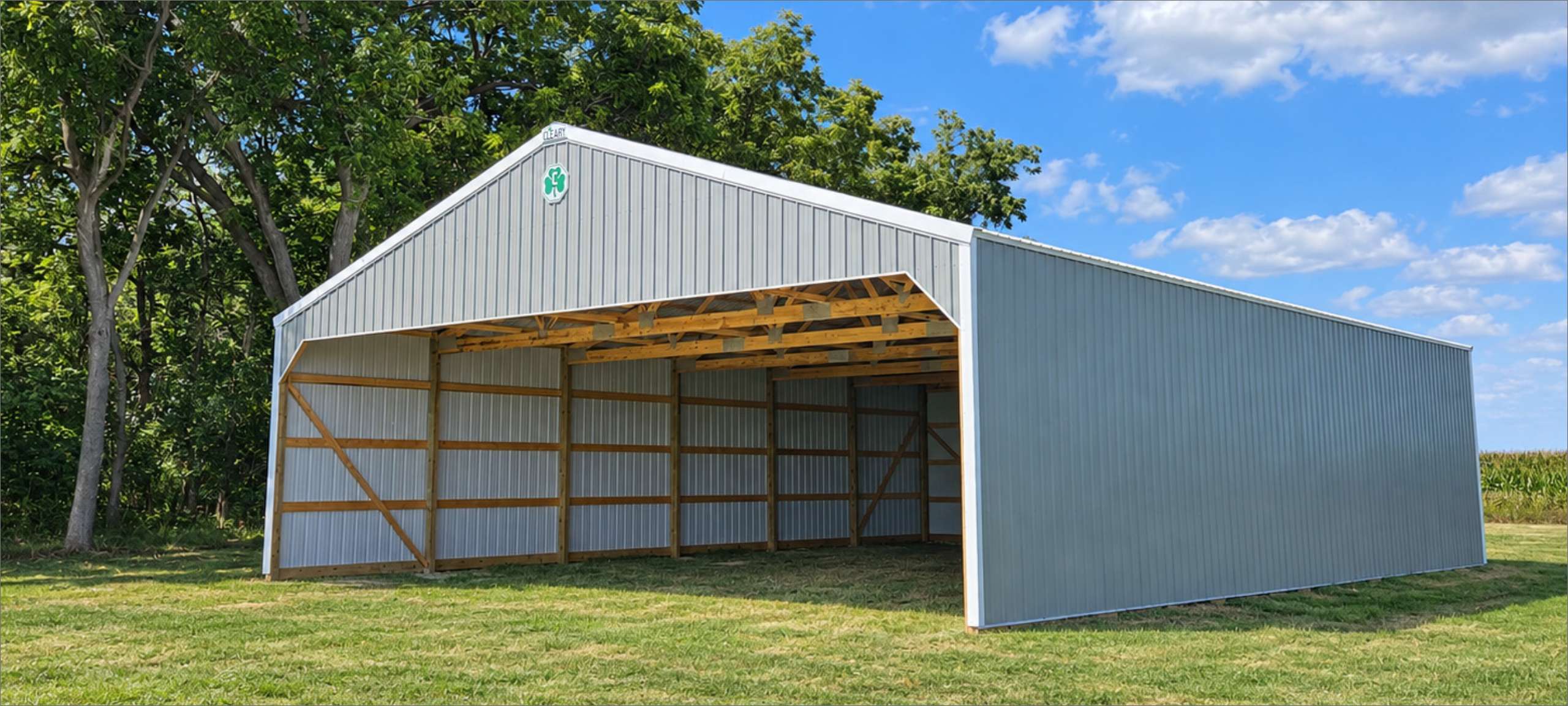 Hay storage shed