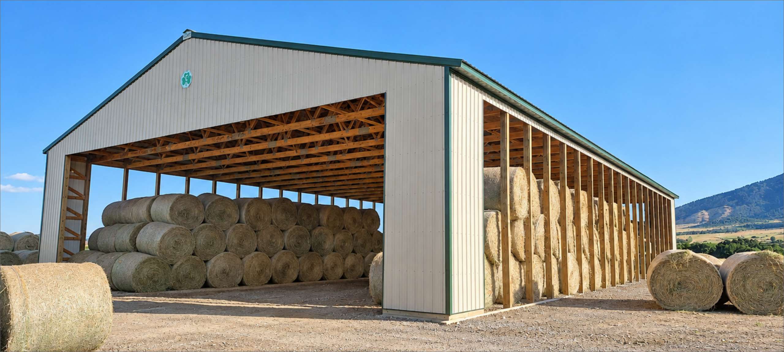 Hay storage shed